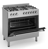 Ferre F9S60E7-IN 90cm Dual Fuel Range Cooker With Double Turbo Fan & 6 Burner(1 Wok) - Stainless Steel