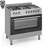 Ferre F9S60E7-IN 90cm Dual Fuel Range Cooker With Double Turbo Fan & 6 Burner(1 Wok) - Stainless Steel