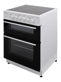 BlueFlame KCF 2200.60 SMF 60 cm VitroCeramic Freestanding Electric Cooker With Double Cavity Oven - Turbo Fan - White