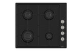 Ferre EL056 -  60cm Built-in Gas Hob - 4 Burners - Shiny Black Enamel Body