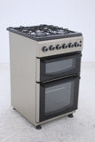 BlueFlame DG5402XPZU 50 cm Freestanding Gas Cooker With Double Cavity Oven - Silver