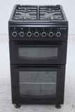 BlueFlame DG5403XBZB 50 cm Freestanding Dual Fuel Cooker With Double Cavity Oven - Black