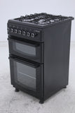 BlueFlame DG5403XBZB 50 cm Freestanding Dual Fuel Cooker With Double Cavity Oven - Black