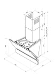 Ferre 60cm Electric Built-in Oven & Gas Hob & Chimney Cooker Hood Pack - Dual Plane - White - Ferre Cooker