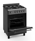 Ferre F6IP40GF-MBL-RETRO 60cm Freestanding Gas Cooker With Turbo Fan - Anthracite Stainless Steel