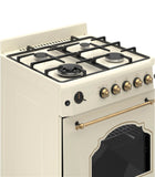 Ferre F6IP40GF-CR-RETRO-W 60cm Freestanding Gas Cooker With Wok Burner  & Turbo Fan - Cream
