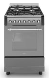 Ferre F6IP40E7-MBL-RETRO-W 60cm Freestanding Dual Fuel Cooker With Wok Burner  & Turbo Fan - Anthracite