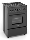 Ferre F6TS40E3-BL 60cm Freestanding Dual Fuel Cooker - Matte Black