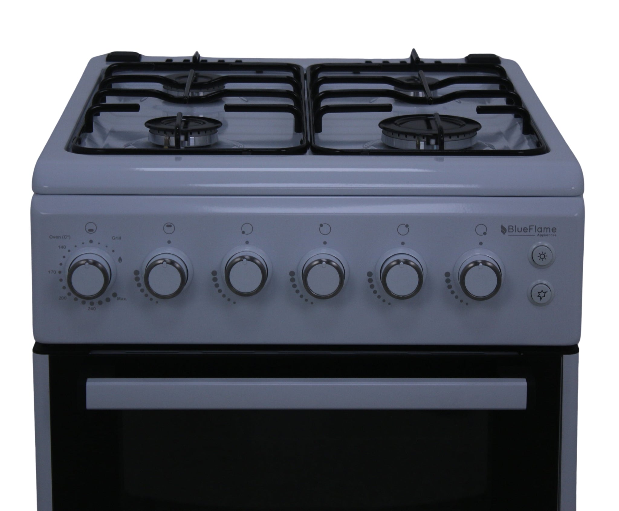 BlueFlame DG5402XPZW 50 cm Freestanding Gas Cooker With Double Cavity Oven White