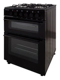 BlueFlame KTF 2200.50 GSF 50 cm Freestanding Dual Fuel Cooker With Double Cavity Oven - Black