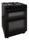 BlueFlame KTF 2200.50 GSF 50 cm Freestanding Dual Fuel Cooker With Double Cavity Oven - Black
