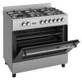 Ferre F9S60GF-IN 90cm Gas Range Cooker With Double Turbo Fan & 6 Burner(1 Wok) Gas Hob - Stainless Steel