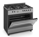 Ferre F9S50E7-MBL-RETRO-FLOTAL 90cm Dual Fuel Range Cooker With Double Turbo Fan & 5 Burner(1 Wok) - Anthracite