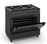 Ferre  F9S60G2-BL 90cm Gas Range Cooker With 6 Burner(1 Wok) Gas Hob - Matte Black