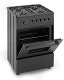 Ferre F6TS40G2-BL 60cm Freestanding Gas Cooker - Matte Black