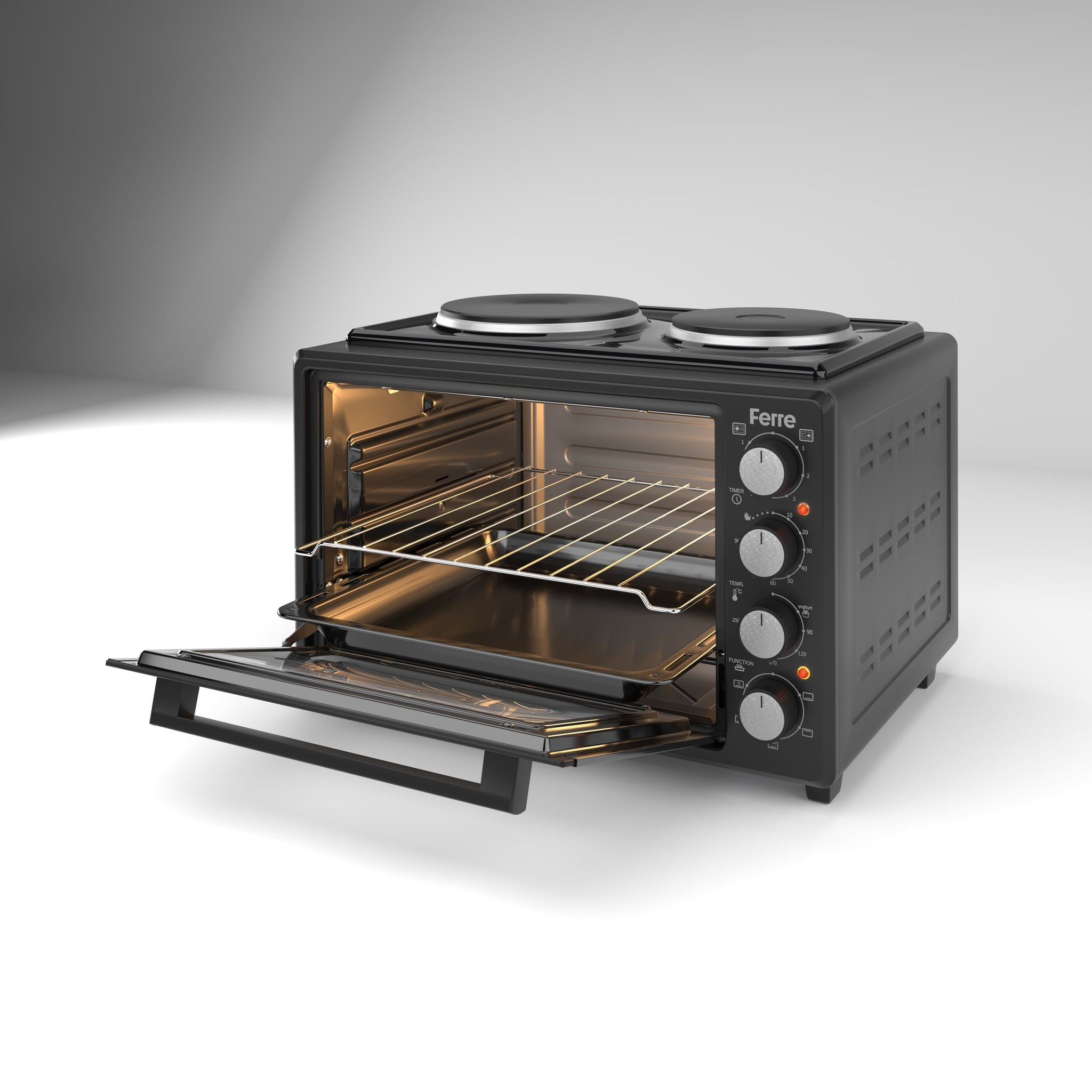 Ferre 3550X HP 35L Turbo Mini Oven With 2 Plate Black