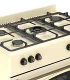 Ferre F9S50E7-CR-RETRO 90cm Dual Fuel Range Cooker With Double Turbo Fan & 5 Burner(1 Wok) - Cream