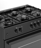 Ferre  F9S60G2-BL 90cm Gas Range Cooker With 6 Burner(1 Wok) Gas Hob - Matte Black