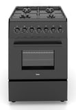 Ferre F6TS40E3-BL 60cm Freestanding Dual Fuel Cooker - Matte Black