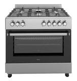Ferre F9S50E7-X3-IN 90cm Dual Fuel Range Cooker With Double Turbo Fan & 5 Burner(1 Wok) - Stainless Steel