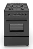 Ferre F6TS40G2-BL 60cm Freestanding Gas Cooker - Matte Black