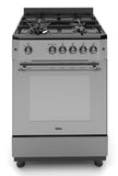 Ferre F6IP40GF-MBL-RETRO-W 60cm Freestanding Gas Cooker With Wok Burner & Turbo Fan - Anthracite Stainless Steel