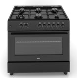 Ferre  F9S60G2-BL 90cm Gas Range Cooker With 6 Burner(1 Wok) Gas Hob - Matte Black