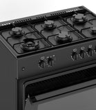 Ferre  F9S60G2-BL 90cm Gas Range Cooker With 6 Burner(1 Wok) Gas Hob - Matte Black