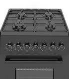 Ferre F6TS40E3-BL 60cm Freestanding Dual Fuel Cooker - Matte Black