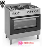 Ferre F9S50E7-X3-IN 90cm Dual Fuel Range Cooker With Double Turbo Fan & 5 Burner(1 Wok) - Stainless Steel