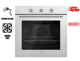 Ferre QBPRM 641 CB - 60cm Electric Built-in Oven - 68L - Turbo Fan & Turbo Resistant & Grill Resistant - White