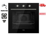 Ferre QBPRM 641 CS - 60cm Electric Built-in Oven - 68L - Turbo Fan & Turbo Resistant & Grill Resistant - Black