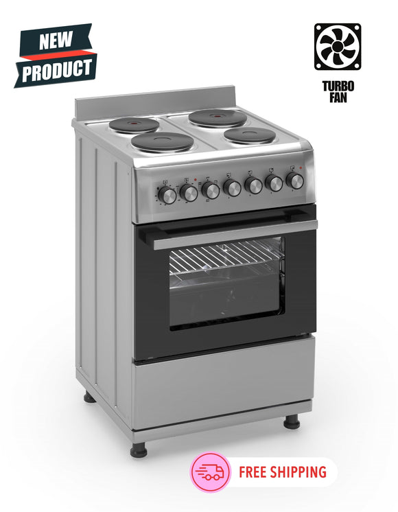 Ferre F6TX04EF-IN - 60cm Freestanding Electric Cooker With Turbo Fan - Thermostat - Stainless Steel