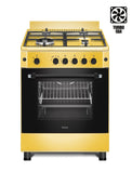 Ferre F6IP40GF-GIN-W 60cm Freestanding Gas Cooker With Wok Burner  & Turbo Fan - Gold