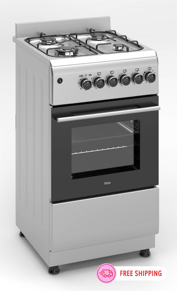 Ferre F5N40G2-X3 50x60cm Freestanding Gas Cooker With Wok Burner