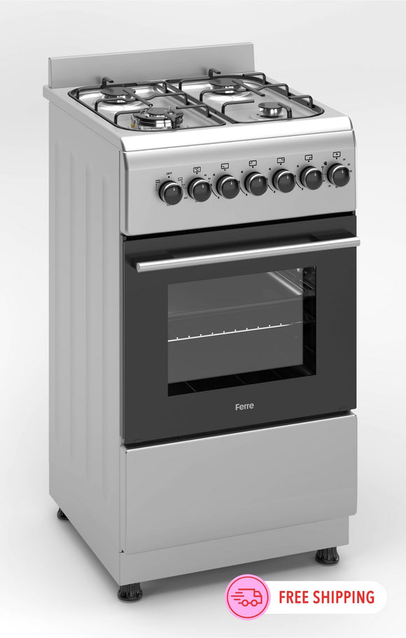 Ferre F5N40E3-X3 50x60cm Freestanding Dual Fuel Cooker with Wok Burner
