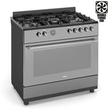 Ferre F9S50E7-MBL-RETRO-FLOTAL 90cm Dual Fuel Range Cooker With Double Turbo Fan & 5 Burner(1 Wok) - Anthracite