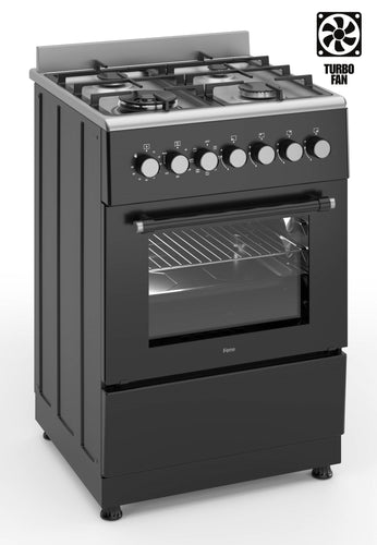 Ferre F6TS40E7-IBL-W 60cm Freestanding Dual Fuel Cooker with Wok Burner and Turbo Fan&Resistance