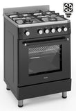 Ferre F6IP40GF-IBL-W 60cm Freestanding Gas Cooker With Wok Burner & Turbo Fan - Black