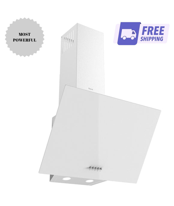 Ferre H601P-WH-S35 60cm Cooker Hood - White - Extraction Rate: 650 m³/h