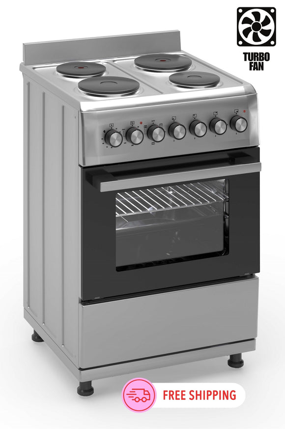 Ferre F6TX04EF-IN - 60cm Freestanding Electric Cooker With Turbo Fan - Thermostat - Stainless Steel