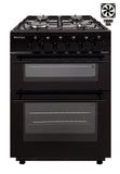 BlueFlame KTF 2200.50 GSF 50 cm Freestanding Dual Fuel Cooker With Double Cavity Oven - Black
