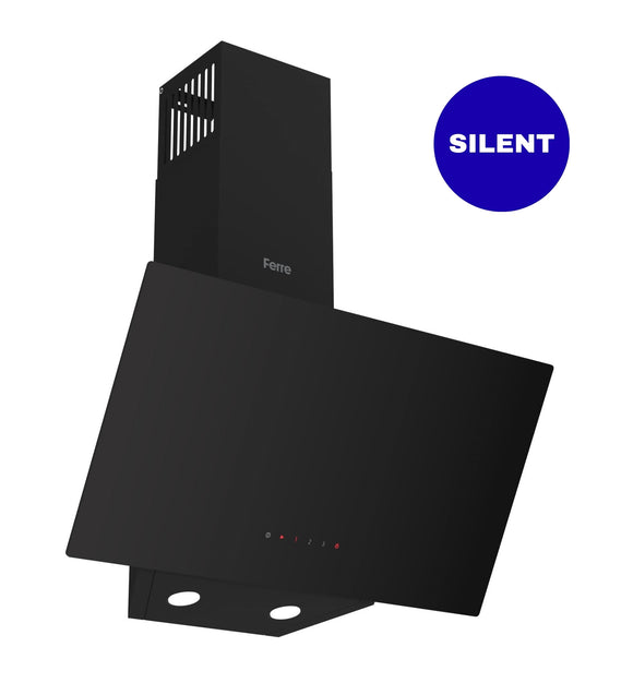 Ferre H601T-INV-BL 60cm SilentArt Chimney Hood - Single Glass - Touch Control - Black
