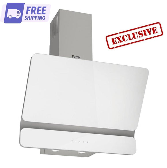 Ferre DLTCH-WH 60cm Cooker Hood - Dual Plane - Touch Control - White - Dove Grey