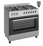 Ferre F9S60E7-IN 90cm Dual Fuel Range Cooker With Double Turbo Fan & 6 Burner(1 Wok) - Stainless Steel
