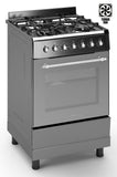 Ferre F6IP40E7-MBL-RETRO-W 60cm Freestanding Dual Fuel Cooker With Wok Burner  & Turbo Fan - Anthracite