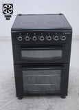 BlueFlame DG6055XXVB 60 cm VitroCeramic Freestanding Electric Cooker With Double Cavity Oven - Turbo Fan - Black