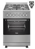 Ferre  F6TS40EF-IN-MW 60cm Freestanding Dual Fuel Cooker with Mini Wok Burner and Turbo Fan