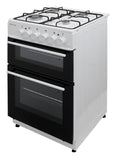 BlueFlame KTF 2200.50 GSF 50 cm Freestanding Dual Fuel Cooker With Double Cavity Oven - White