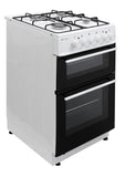 BlueFlame KTF 2200.50 GSF 50 cm Freestanding Dual Fuel Cooker With Double Cavity Oven - White